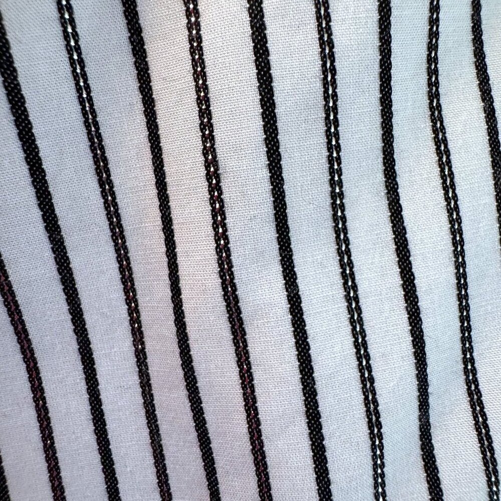 ROBERT GRAHAM Women's White Black Holiday Silver Thread Classic Fitted Blouse M - Picture 5 of 10